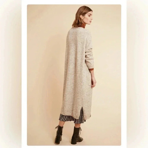 Frnch Paris Lamia Beige Open Front Cardigan Sweater - Size S/M - Picture 6 of 6